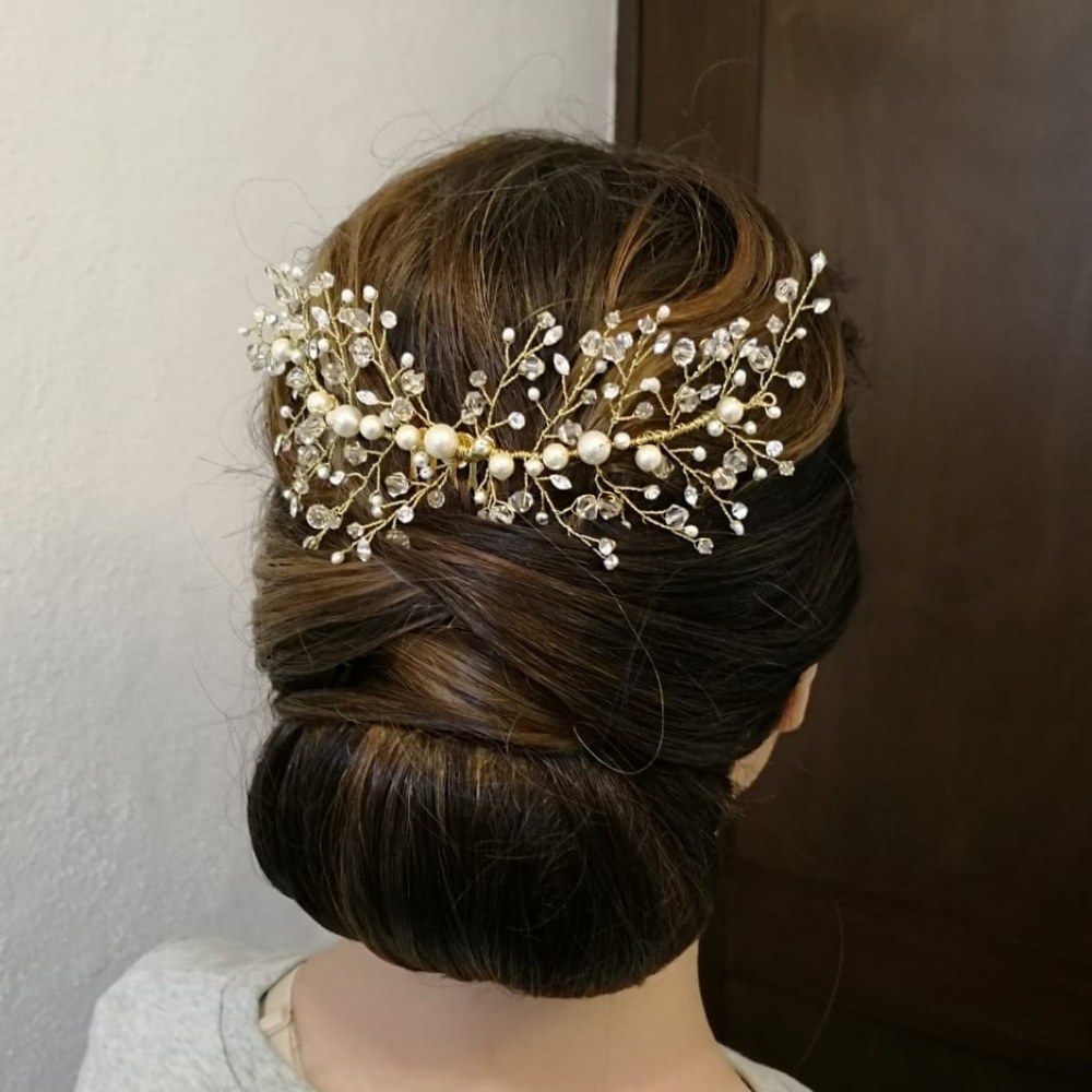 Bridal gold hair vine / comb